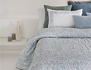 Edredón estampado Olvera con funda/s de cojín color 01 Azul