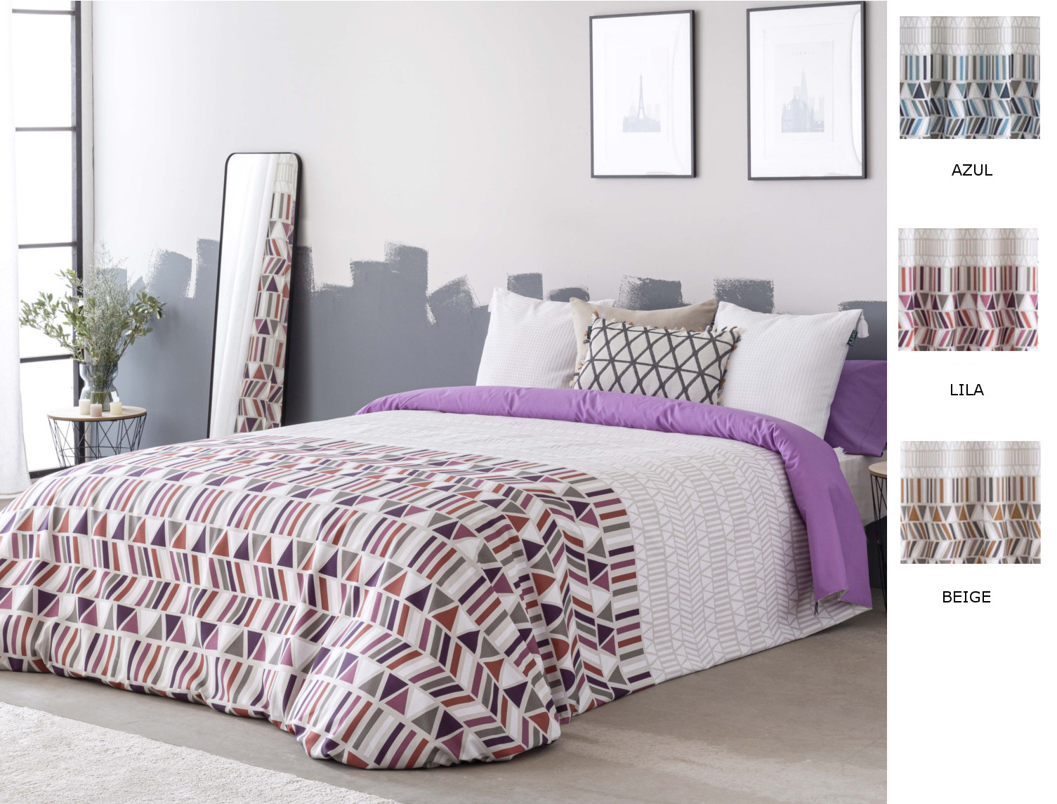 Confecciones Paula Funda nórdica Eibar color Azul, Beige o Lila