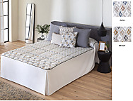 Colcha edredón Toledo con cojín incluído color Azul o Beige