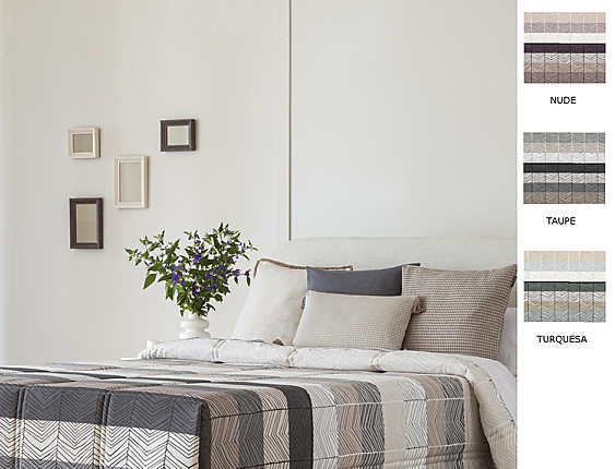 Confecciones Paula - Edredón Ajustable Dover color Nude, Taupé o Turquesa