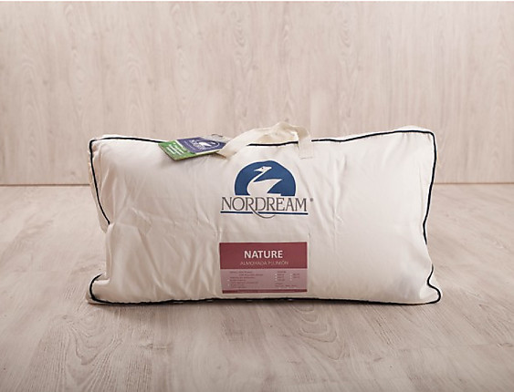 Nordream - Almohada plumón Nature Mini. Doble funda. Densidad Baja