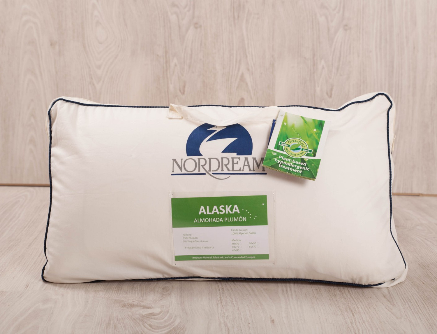 Nordream Almohada plumón Alaska. 1 funda. Densidad Media
